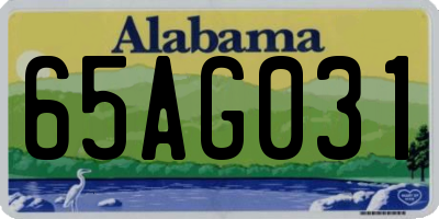 AL license plate 65AG031