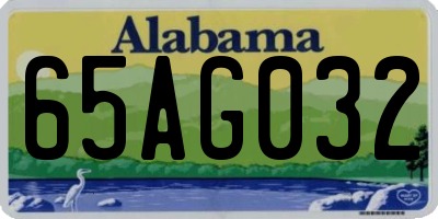 AL license plate 65AG032