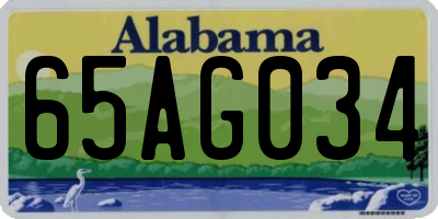 AL license plate 65AG034