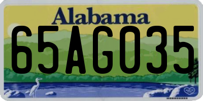 AL license plate 65AG035