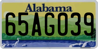 AL license plate 65AG039