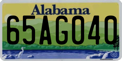 AL license plate 65AG040
