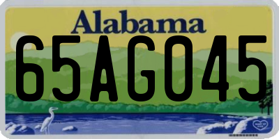 AL license plate 65AG045