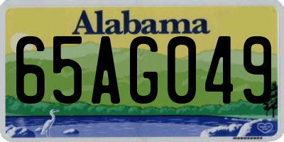 AL license plate 65AG049