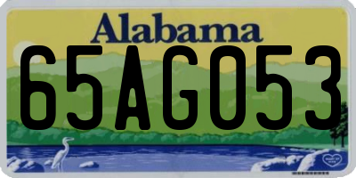 AL license plate 65AG053