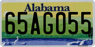 AL license plate 65AG055