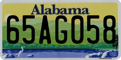 AL license plate 65AG058