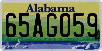 AL license plate 65AG059