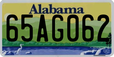 AL license plate 65AG062
