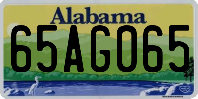 AL license plate 65AG065