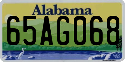 AL license plate 65AG068