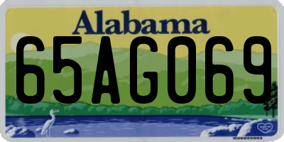 AL license plate 65AG069