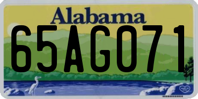 AL license plate 65AG071