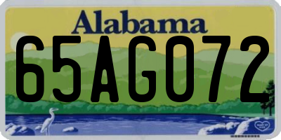 AL license plate 65AG072