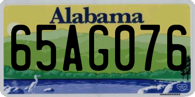 AL license plate 65AG076
