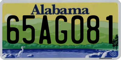AL license plate 65AG081
