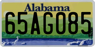 AL license plate 65AG085