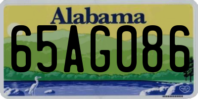 AL license plate 65AG086
