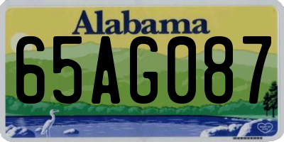 AL license plate 65AG087