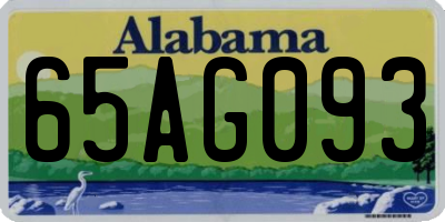 AL license plate 65AG093