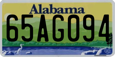 AL license plate 65AG094