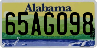 AL license plate 65AG098