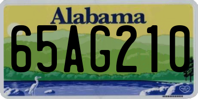 AL license plate 65AG210