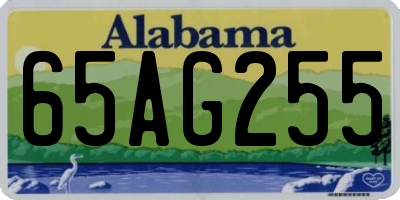 AL license plate 65AG255