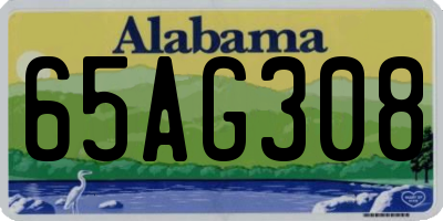 AL license plate 65AG308