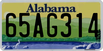 AL license plate 65AG314