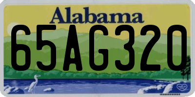 AL license plate 65AG320