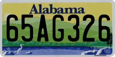 AL license plate 65AG326