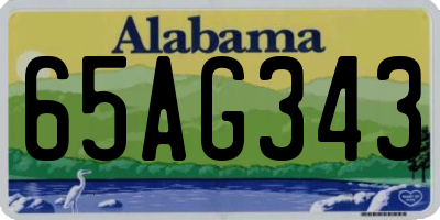 AL license plate 65AG343