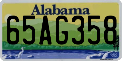 AL license plate 65AG358