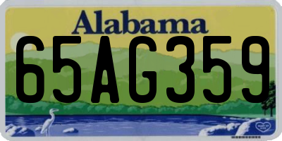AL license plate 65AG359