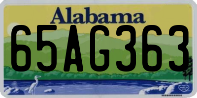 AL license plate 65AG363