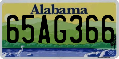 AL license plate 65AG366