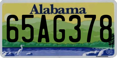 AL license plate 65AG378
