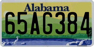 AL license plate 65AG384