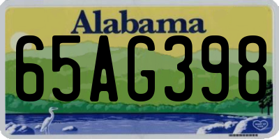 AL license plate 65AG398