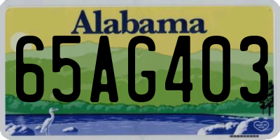 AL license plate 65AG403