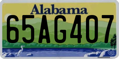 AL license plate 65AG407