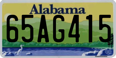 AL license plate 65AG415