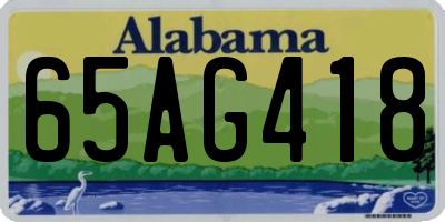 AL license plate 65AG418