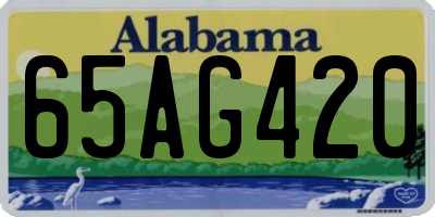 AL license plate 65AG420