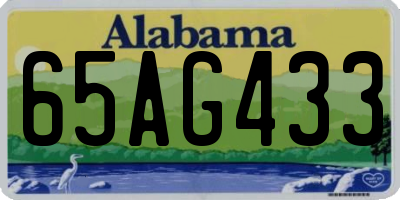 AL license plate 65AG433