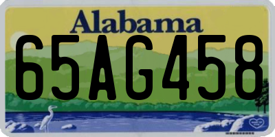 AL license plate 65AG458
