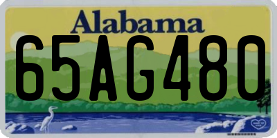 AL license plate 65AG480