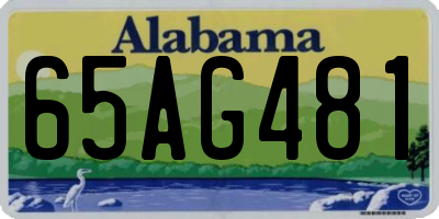 AL license plate 65AG481