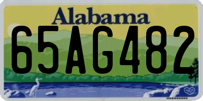 AL license plate 65AG482